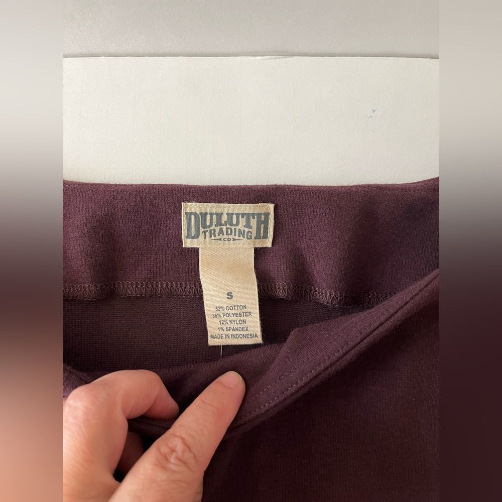 Duluth Trading Women’s Midi Dress Burgundy Long Sleeve Boat Neck Size S - Picture 11 of 16
